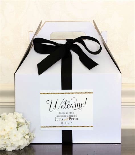 Planning A Wedding Check Out These Gold Glitter Wedding Welcome Bag