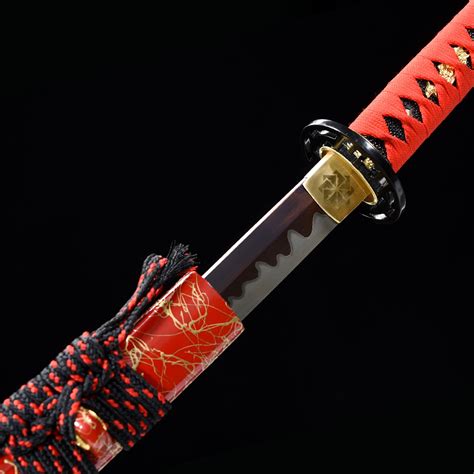 handmade high manganese steel red blade real japanese katana samurai swords truekatana