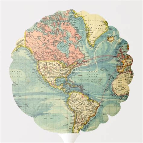 World Map Featuring United States Maps Geography Balloon