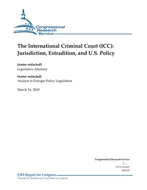 The International Criminal Court Icc Jurisdiction Extradition And