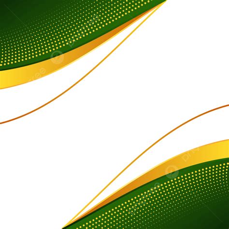 Abstract Green Wavy Shape Curve Keren Business With Golden Wave Border