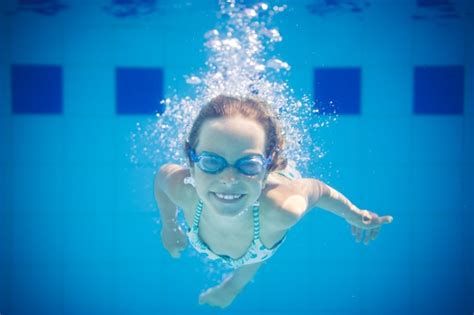 Premium Photo Underwater Portrait Of Child Kid Having Fun In Swimming