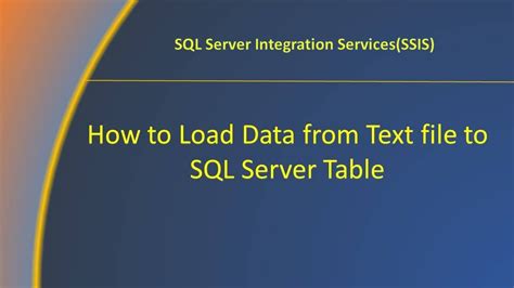 How To Load Data From Text File To Sql Server Table Youtube