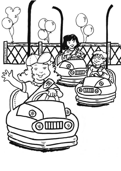 Kidsnfun Kleurplaat Kermis Botsautos