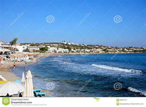 View Of Hersonissos Beach Crete Editorial Photography Image Of Beach Chersonisos 86657377
