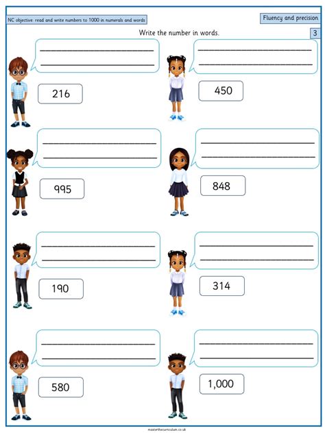 Read And Write Numbers To 1000 Worksheet