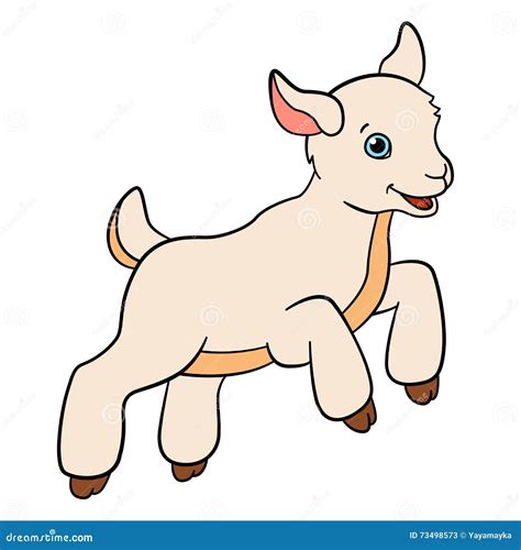 Cartoon Farm Animals For Kids Little Cute Baby Goat Stock Vector