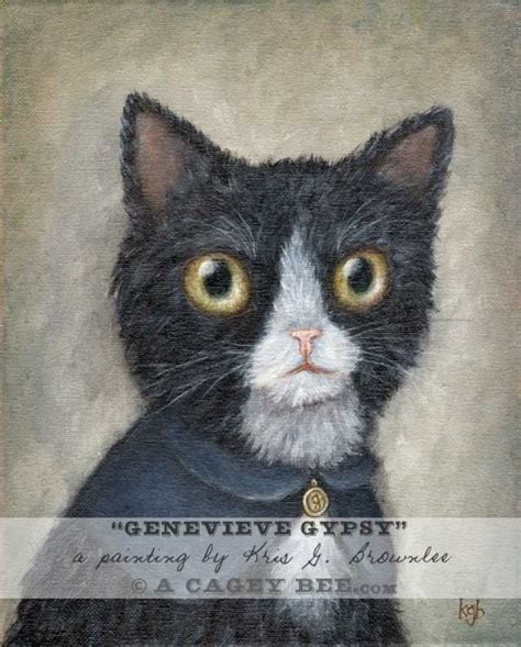 Genevieve Gypsy Cat Art Giclee Print From Animal Portrait Of Etsy