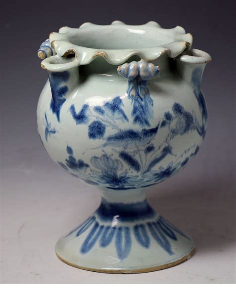 Antique English Pottery Delft Flower Vase 17th Century John Howard