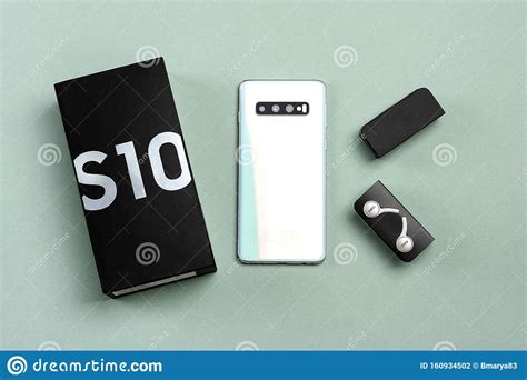 Samsung Galaxy S10 Mobile Phone With The Logo Editorial Photography