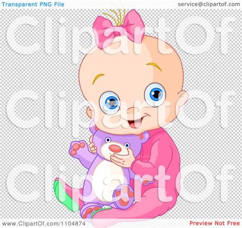 Clipart Happy Baby Holding A Teddy Bear And Sitting In Blue Sleeper