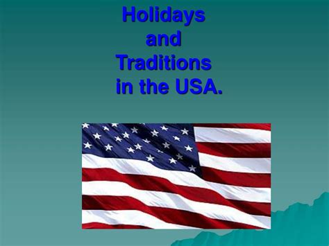 Ppt Holidays And Traditions In The Usa Powerpoint Presentation Free