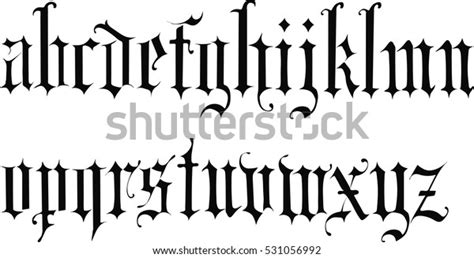 Gothic Vintage Font Vector Stock Vector Royalty Free 531056992