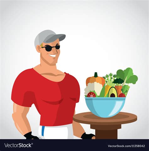 Man Cartoon And Healthy Lifestyle Design Vector Image