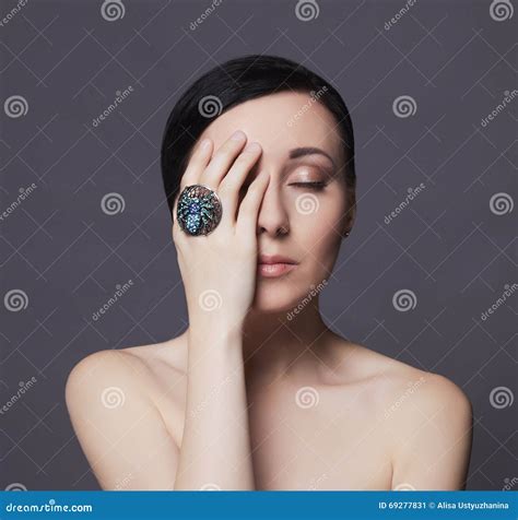 Girl With Jewelry Ring Stock Image Image Of Body Healthy