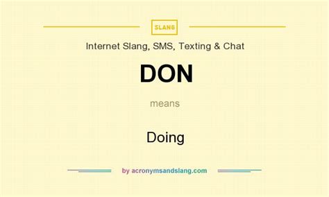 Don Doing In Internet Slang Sms Texting And Chat By