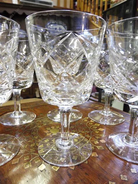 Antiques Atlas Superb Set Of Six Crystal Cut Glass Wine Glasses