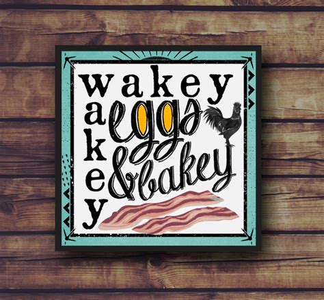 Wakey Wakey Eggs And Bakey Fun Kitchen Print Frame Not Etsy