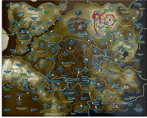 Mapa De Zelda Botw Treasure Map Breath Of The Wild Botw Mapa Santuario
