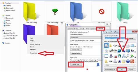 Learn New Things How To Change Folder Icons And Colors In Windows Pc