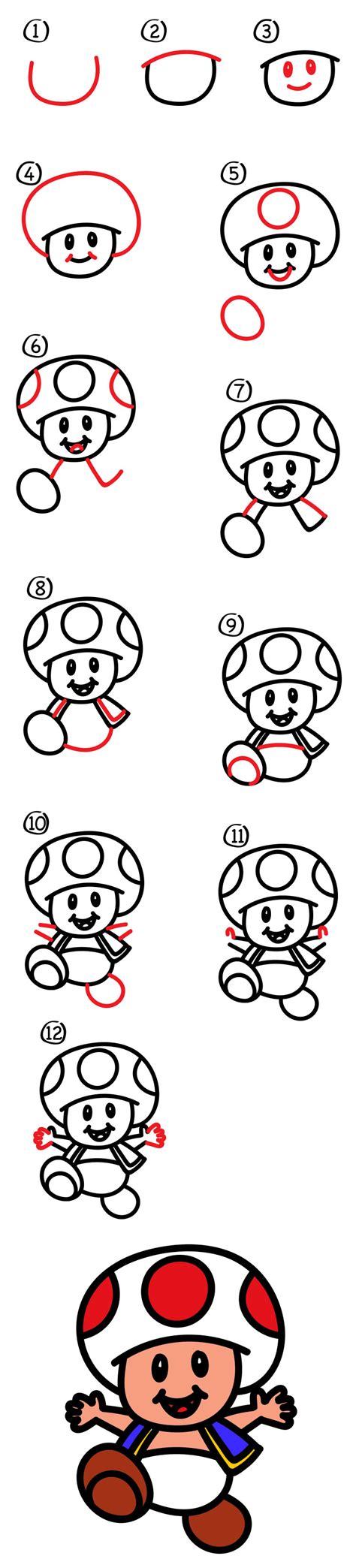 Mario Art Drawing Toad Jeffrey Decarvalho