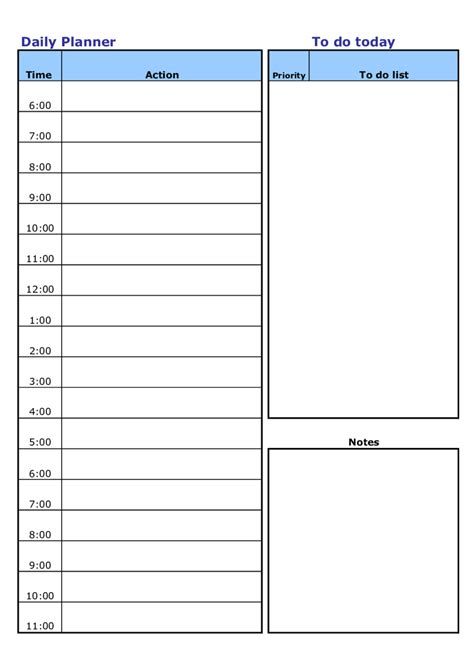 Free Printable Daily Schedule Form Printable Forms Free Online