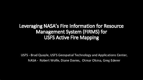 Leveraging Nasas Fire Information For Resource Management System