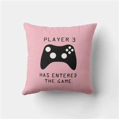 Girls Player 3 Has Entered The Game Video Game Throw Pillow Zazzle