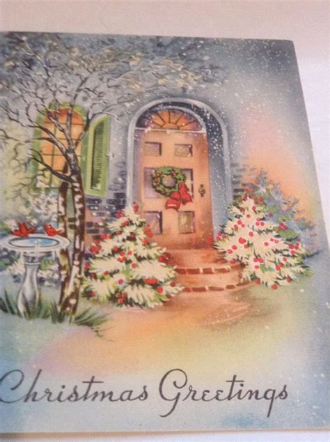 Christmas Card Snowy Front Door Unusedenv Etsy Christmas Cards