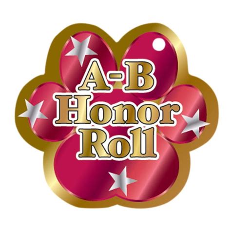 A B Honor Roll Red Paw Award Tag With 4 Chain Positive Promotions