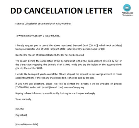 cancel  demand draftdd issued
