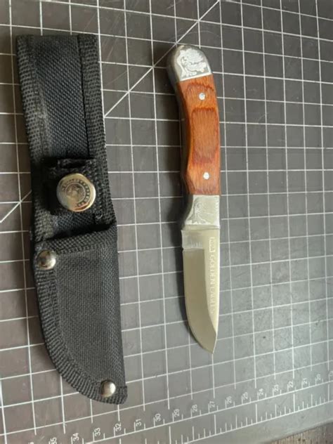 Nra Fixed Blade Knife W Sheath Wood National Rifle Association Golden