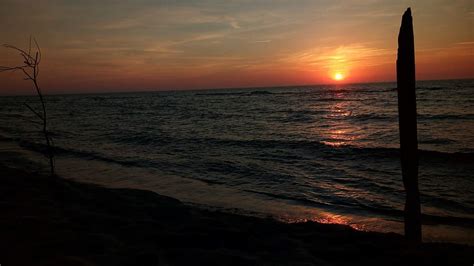 Sunset Baltic Sea Beach Twilight Loneliness Sky Sea Water