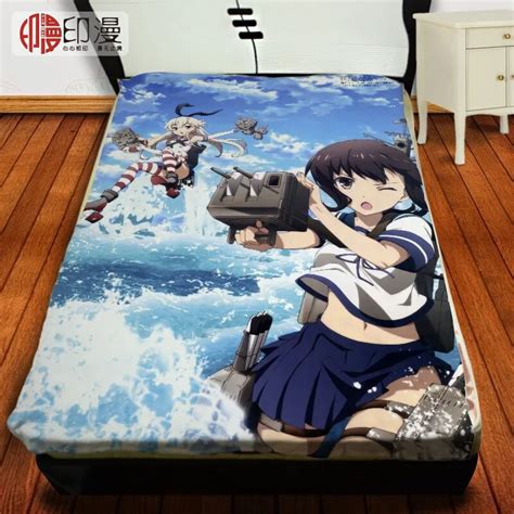 150cm X 220cm Japan Anime Kantai Collection Flannel Blanket On Bed