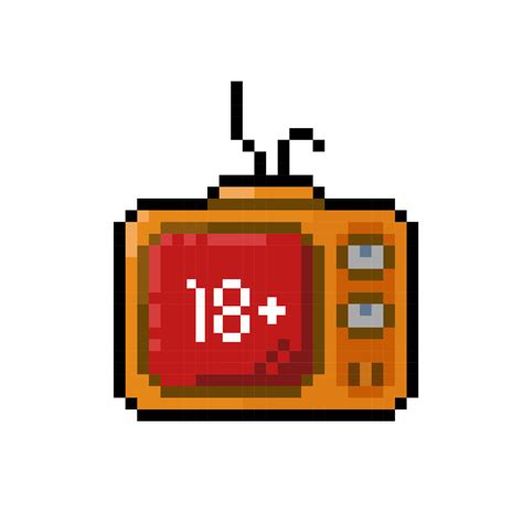 Television With Eighteen Plus Sign In Pixel Art Style 22224931 Vector