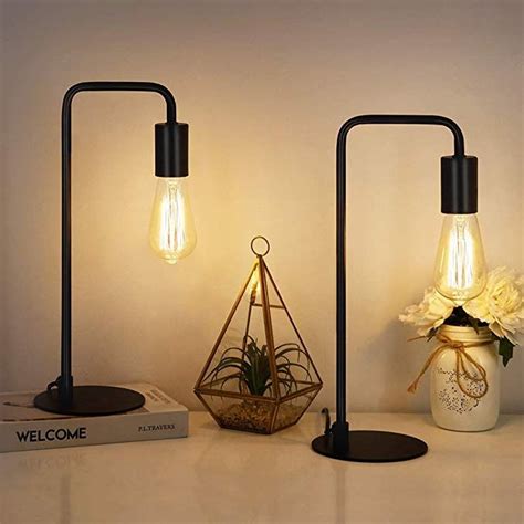 Drawer and open shelf provide storage for. HAITRAL Industrial Table Lamps - Vintage Nightstand Lamps ...
