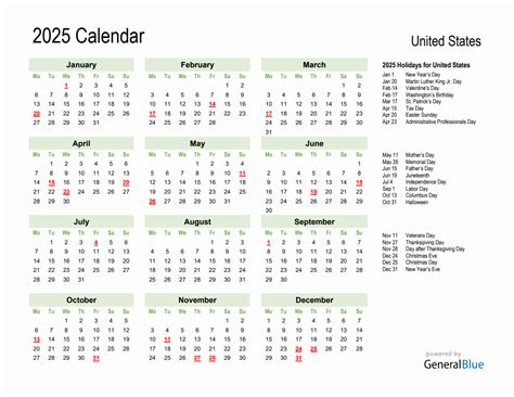Holiday Calendar 2025 For United States Monday Start