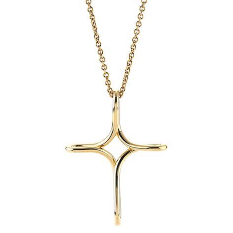 Tiffany And Co Elsa Peretti Medium Infinity Cross Necklace In Yellow