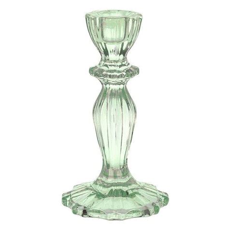 green glass candle holder 16cm party delights