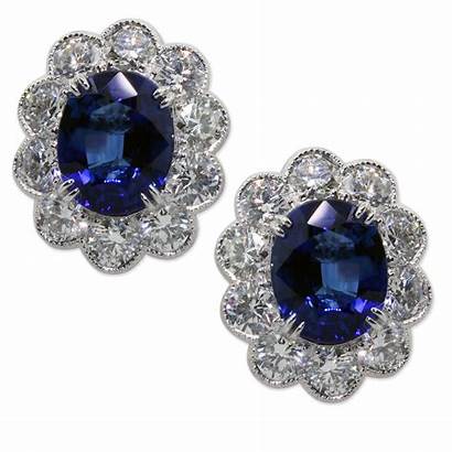 Sapphire Earrings Diamond Carat Floral Jewelry Diamonds