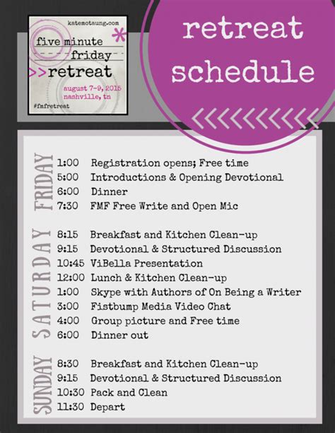 Retreat Schedule Template Different Types Of Yoga 2printable Template