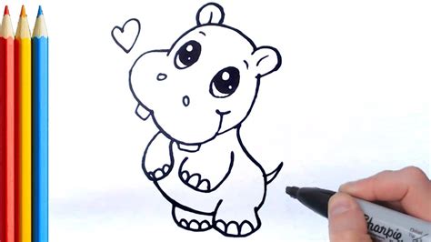 Easy Hippo Drawing At Explore Collection Of Easy