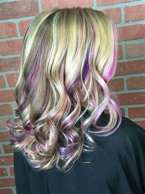 31 Blonde Hair With Purple Peekaboos Dorothycrombie