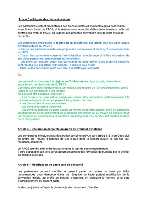 Modelé De Pacte Civil De Solidarite Doc Pdf Page 2 Sur 3