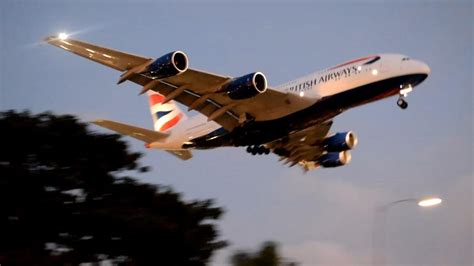 British Airways Airbus A380 Landing At Lax Youtube