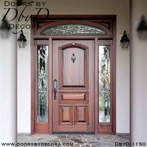 Custom Solid Door With Leaded Glass Exterior Entry Doors By Decora