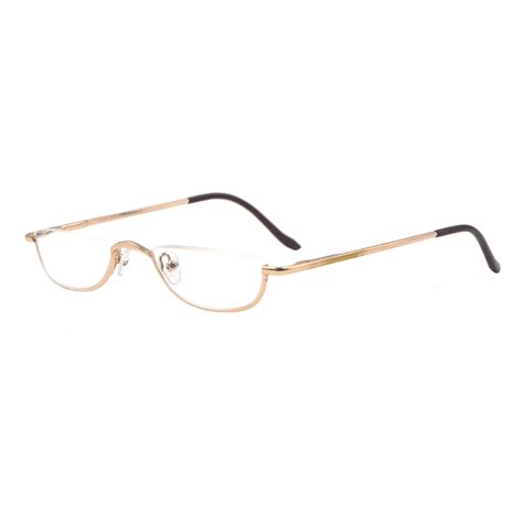 portable half moon reading glasses for men women round readers 2 0x gold health