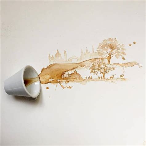 Amazing Spilled Coffee Art
