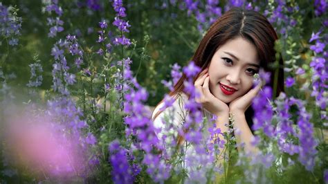 Free Download Hd Wallpaper Women Model Brunette Long Hair Asian Women Outdoors Nature
