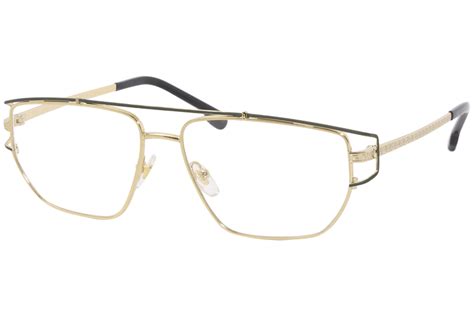 Versace Mens 1257 1458 Goldgreen Full Rim Pilot Eyeglasses Optical